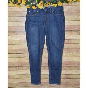 Seven7 Dark Denim Stretch Jeans Size 14 Tummyless High Rise Skinny Jeans Comfort